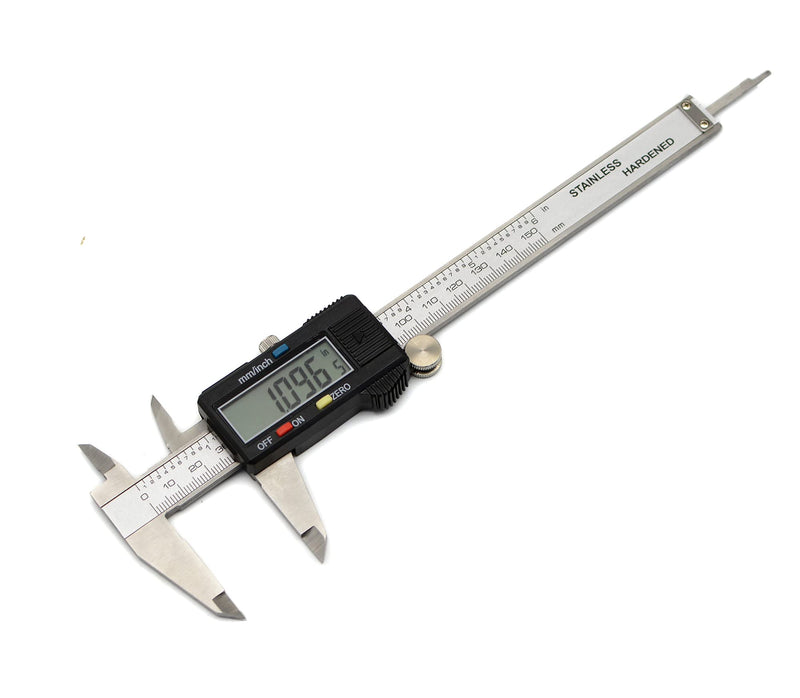 Yansanido Stainless Steel Digital Caliper 0-6" Calipers Measuring Tool Vernier Caliper with Large LCD Screen Inch/mm Conversion Auto-Off Perfect for Household DIY Measurment (Stainless Steel)