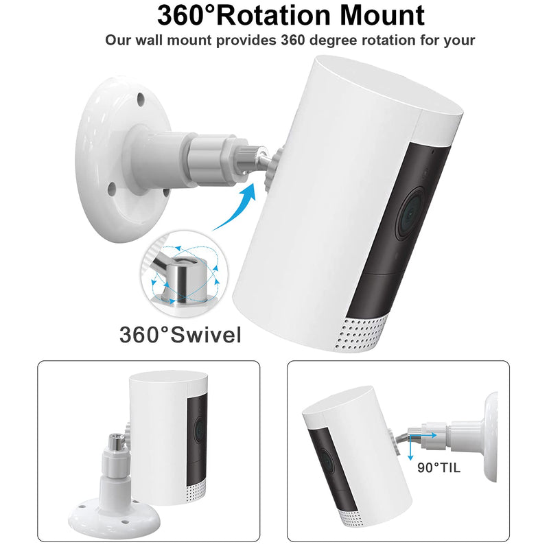 3 Pack Adjustable Wall Mount for Ring Stick Up Cam/Indoor Cam/Battery Cam,Ceiling Mounting Kit for Plug-in HD Security Camera Mount White