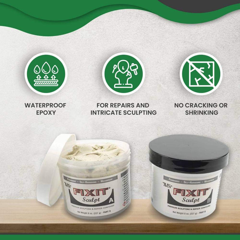 Fixit Sculpt 1 Lb. Epoxy Clay -Two Part Kit of All Purpose Adhesive