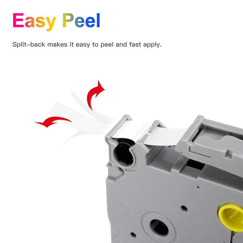 Uniwork TZe-231 Compatible Label Tape Replacement for Brother TZe-231 TZe431 TZe531 TZe631 TZe731 TZe931 Laminated P-Touch Label Maker Tape for PT-D210 PT-H100 PT-D600 PT-400AD, 0.47" x 26.2', 7 Pack