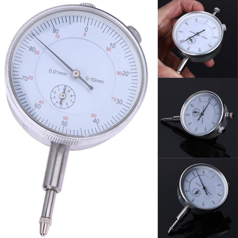 Metric Dial Indicator, 0-10mm x 0.01mm Precision Test Gauge Dial Test Measuring Instrument