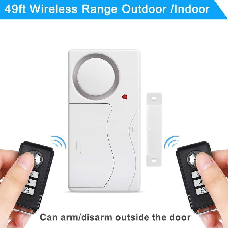 Wsdcam Wireless Door Alarm with Remote 2 Pack, Battery Included, 105 dB Loud Pool Door Alarm, Wireless Door Open Alarms Sensor for Kids Safety Home Security