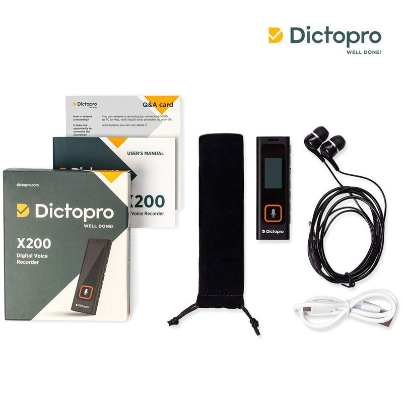 Digital Voice Activated Recorder w/Password Protection - HQ Recording from 60ft, Record Lectures & Meetings, Sensitive Microphone, Automatic Noise Reduction, 582H Playback, Small & Portable, USB, 8G