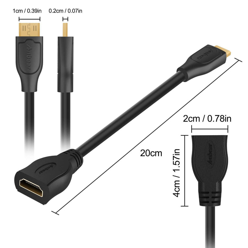 Mini HDMI to HDMI Adapter,Anbear Mini HDMI to HDMI Cable 4KÃ—2K for DSLR Camera,Laptop, Camcorder, Tablet and Graphics Video Card