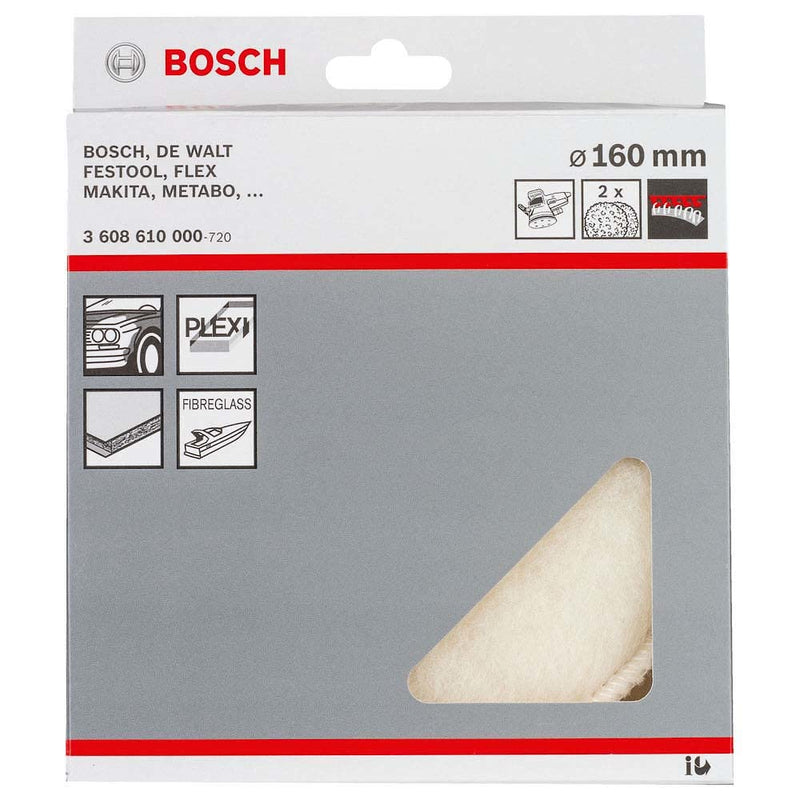 Bosch Accessories Bosch Accessories Bosch Professional lambswool hoods for eccentric sanders (2 pieces, Ø 160 mm) lambswool hood