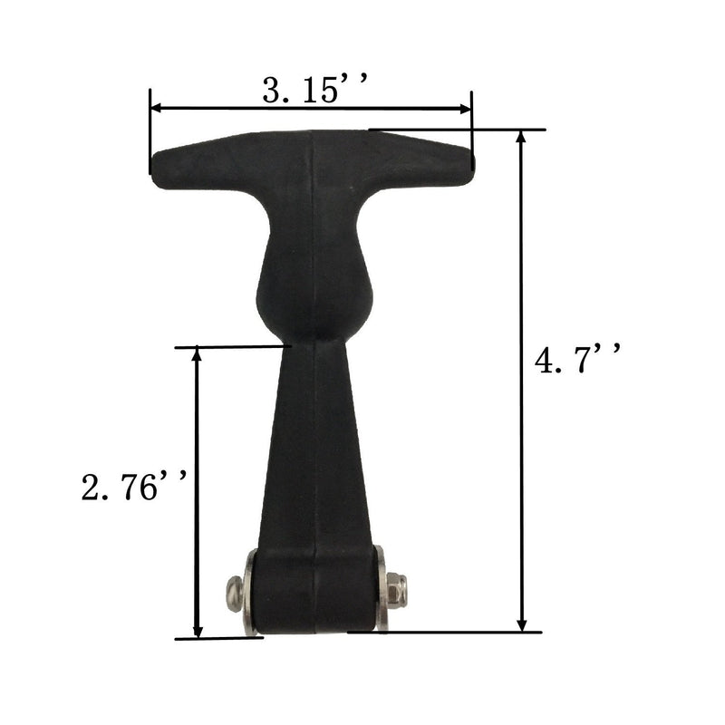 Creatyi 2 PCS 4.7'' Rubber Flexible Heavy Duty Premium SUS304 Stainless Steel T-Handle Draw Latches