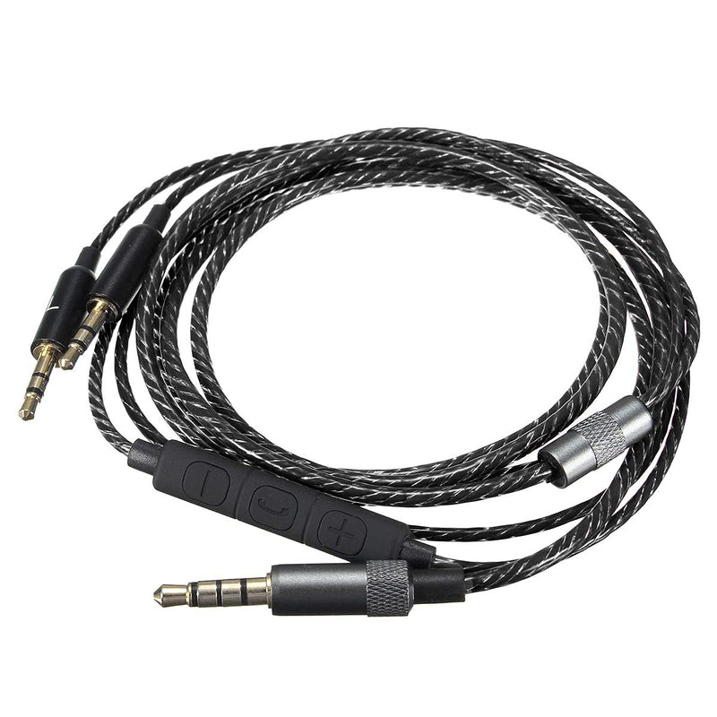 Alitutumao Replacement Audio Cable Aux Cord with Inline Mic Remote Volume Control Compatible with Sol Republic Master Tracks HD V8 V10 V12 MFI X3 Ultra XC Headphones Cable Wire Black Black with Mic