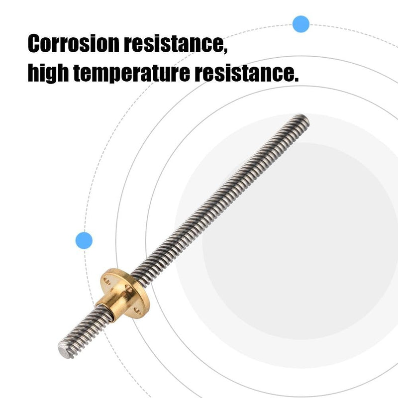 3D Printer Accessories T8 Trapezoidal Lead Screw Lead Screw + T8 Nut, Pitch 2mm Screw Lead 8mm, Stainless Steel, for 3D Printer Stepper Motor(150mm) 150mm