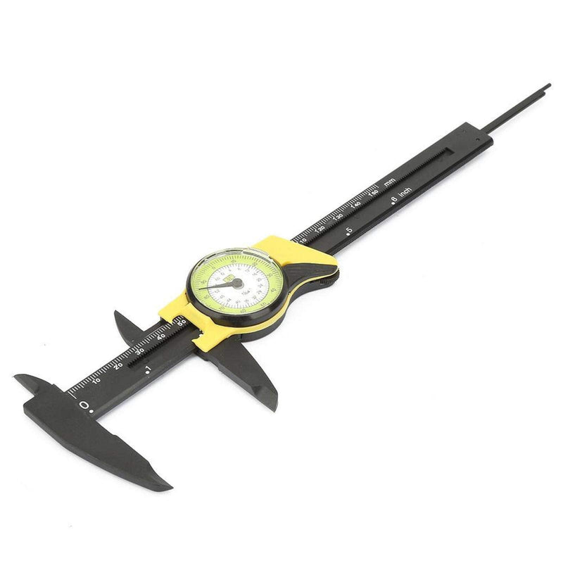 Wear Resistance Dial Caliper, 0-150mm Quickly and Correctly Measure Caliper Measuring Tool, for Roofessional Measure Tool(Yellow (English)) Yellow (English)