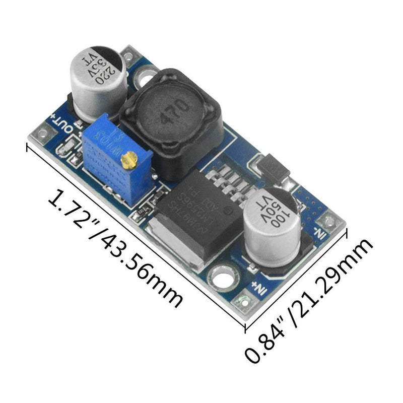 WMYCONGCONG Pack of 10 DC-DC 3A Buck Converter Power Step Down Adjustable Power Supply Module 3-40V Compatible with LM2596