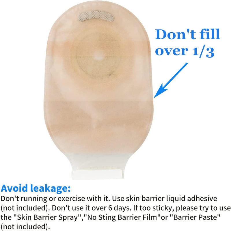 KONWEDA 10 PCS Colostomy Bags with Clamp Closure, Ostomy Supplies,One Piece Drainable Ostomy Colostomy Pouch for Ileostomy Stoma Care, Cut-to-Fit 10 Count (Pack of 1)