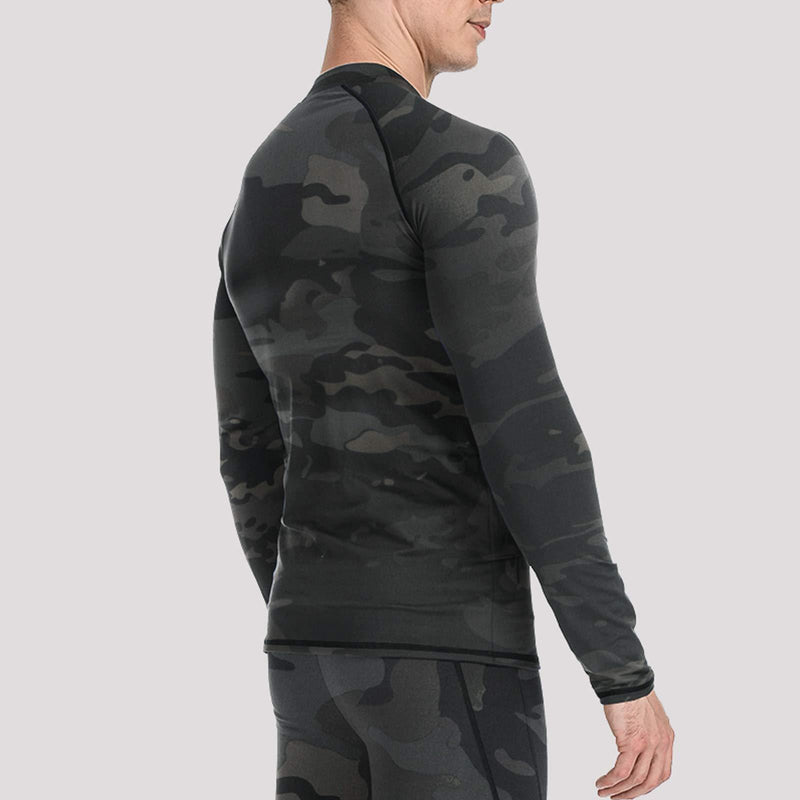 Men’s Thermal Underwear Set, Sport Long Johns Base Layer for Male, Winter Gear Compression Suits for Skiing Running Camo Small