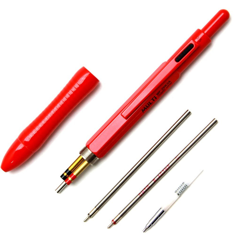 OHTO 2+1 Multi-Function Pen, 0.5mm Mechanical Pencil, Black & Red 0.7mm Ballpoint Pen, Red (MF-20K3A=ItaAka)