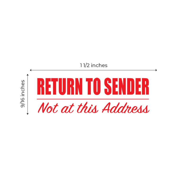 Return to Sender Not at This Address / 2000 Plus Self Inking Rubber Stamp/Vibrant Red Imprint