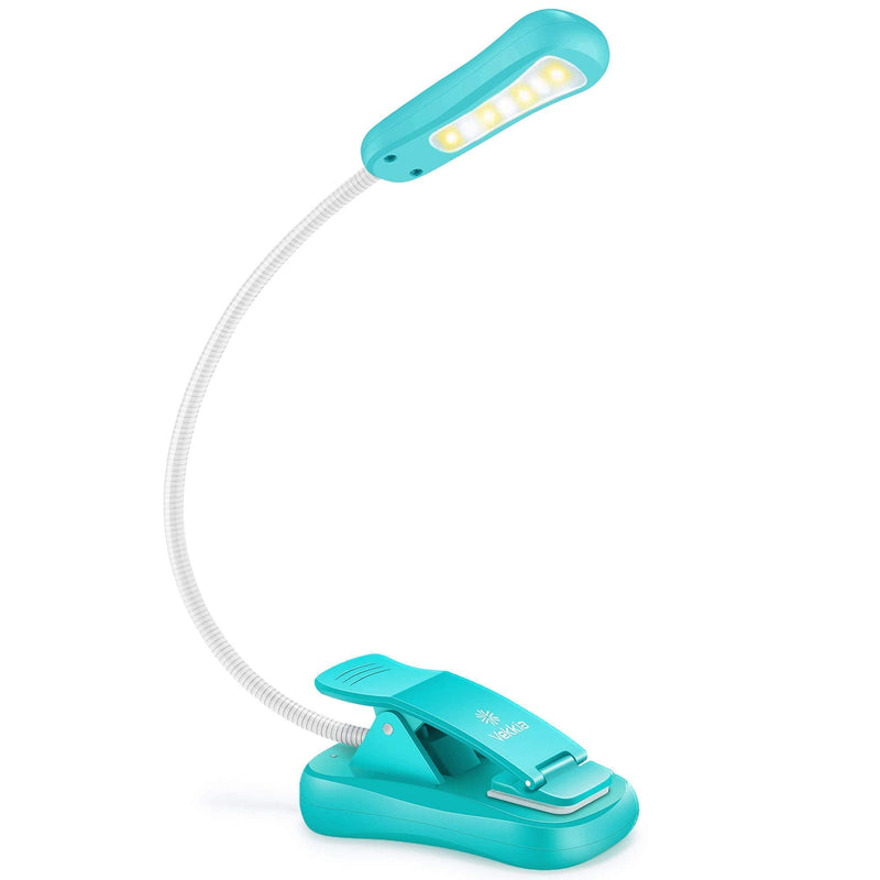 Vekkia Rechargeable 4 & 6LED Reading Light, Book Lights for Reading in Bed, 3 Brightness Levels, 2 Flexible Soft Silicone Arms Comfortable Wear, Long Lasting. Perfect for Bookworms,Craft