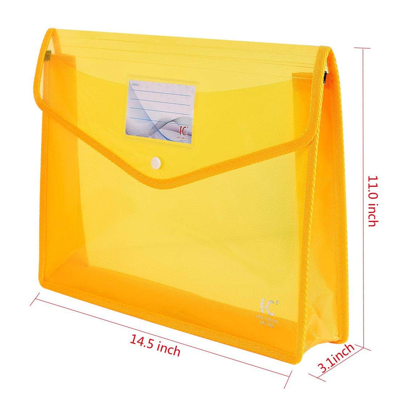 File Folders Expandable Poly Envelope File Wallet 3.1 inch Expansion 2 Pack (Blue, Yellow)