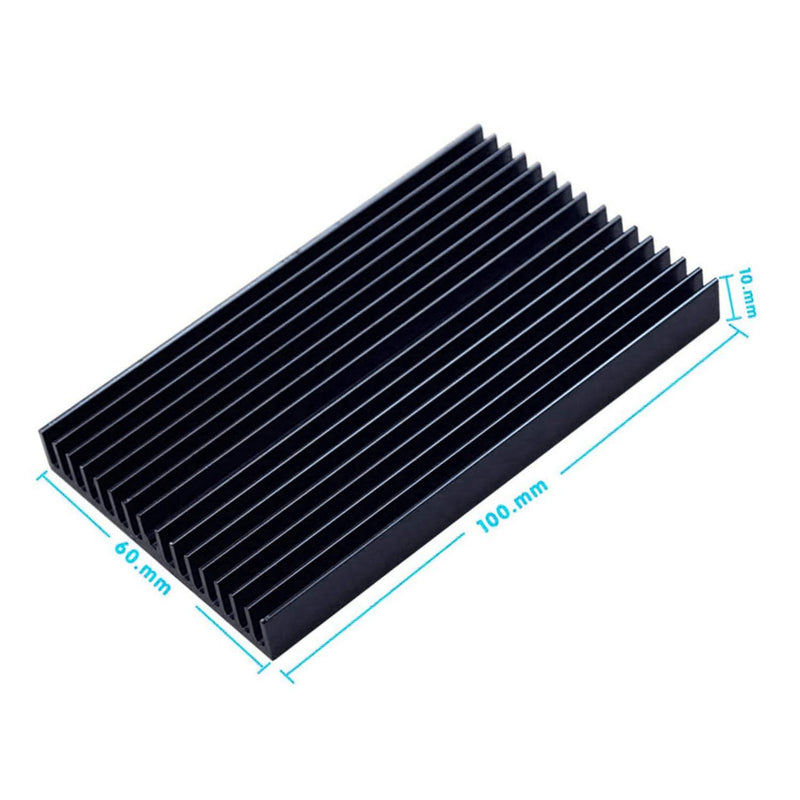 Easycargo 4pcs 60mm Heatsink 100x60x10mm, Aluminum Cooling Heat Sink, Cooler Heatsink for Cooling LED Panel (100mm x 60mm x 10mm) (Black) Black