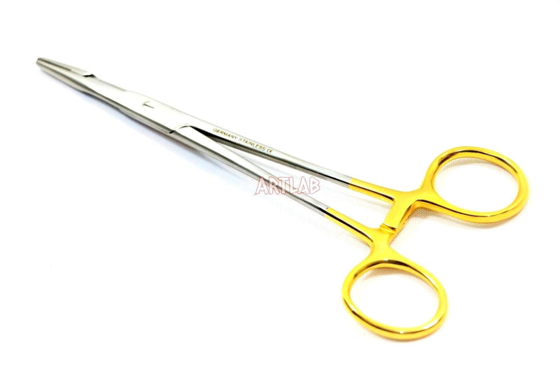 German Stainless Steel Tc Olsen HEGAR Needle Holder 5.5 inch Serrated with Tungsten Carbide Insert CYNAMED