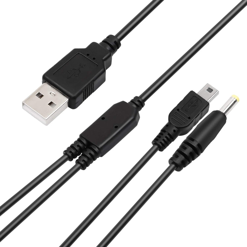 FunTurbo PSP Charger Cable, Playstation Portable Charger PSP Power Cord for Charging Sony PSP 1000 2000 3000 USB Data Cable & Charging Cord 2-in-1 (2 Pack)