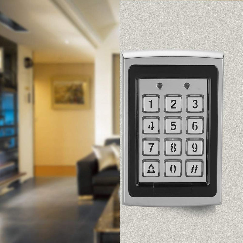 RFID 125KHz Standalone Access Control with Blue Backlit Keypad Support 1000 Users (Silver)