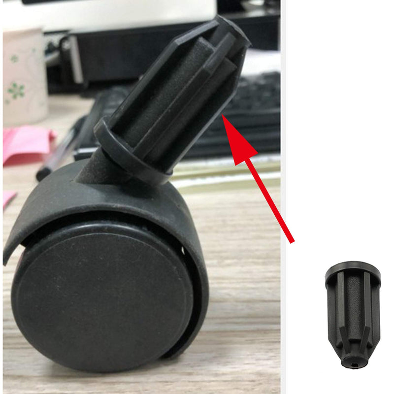 heyous 8PCS Plastic Caster Socket Sleeve Round Inserts, 7/16" Inside Stem, Black (ID 0.45")