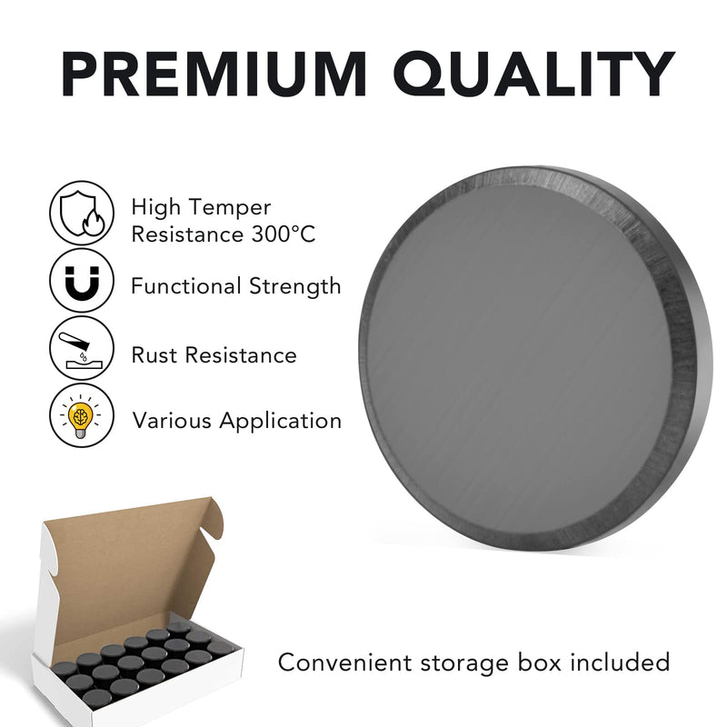 TRYMAG Ceramic Magnets for Crafts, Small 18mm (.709 inch) Round Disc Crafts Magnets with Adhesive Backing, Flat Circle Ferrite Industrial Magnets for Crafts, DIY, Science, Hobbies, Project - 20 PCS 20Pcs