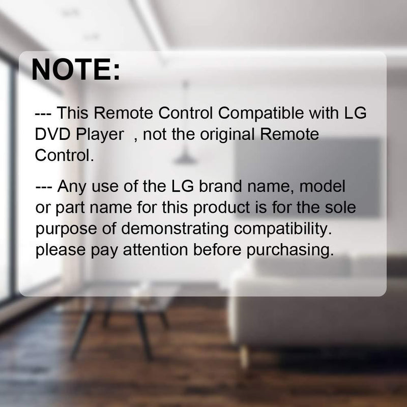 Replacement Remote Control for LG DP132 DP132NU DVD Player Almost for All LG DVD Player Universal Remote for LG COV31736202 DVD Remote
