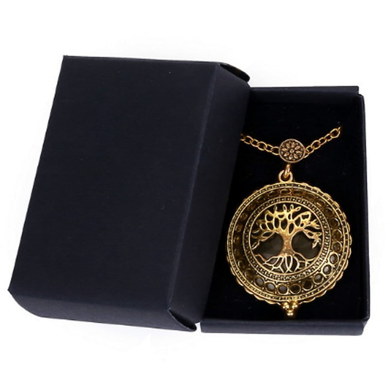 Sherry Magnifiers 5X Antique Hanging Magnifier Hollow Out Necklace Pendant Map Reading Magnifying Glass (Gold 02) Gold 02