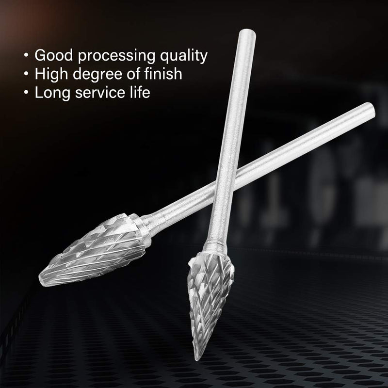 Carbide milling cutter set, 10 pieces. Double solid carbide milling cutter set with 2.35mm shank for milling, shaping and removing edges or corners, burrs and excess material