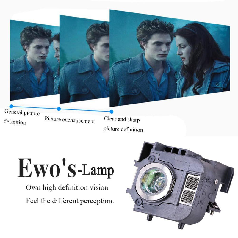 EWO'S ELP50 Replacement Projector Lamp for Epson ELPLP50/V13H010L50 Powerlite 84 84+ 825 825+ 826W 826W+ 85 85+ Lamp Bulb Replacement