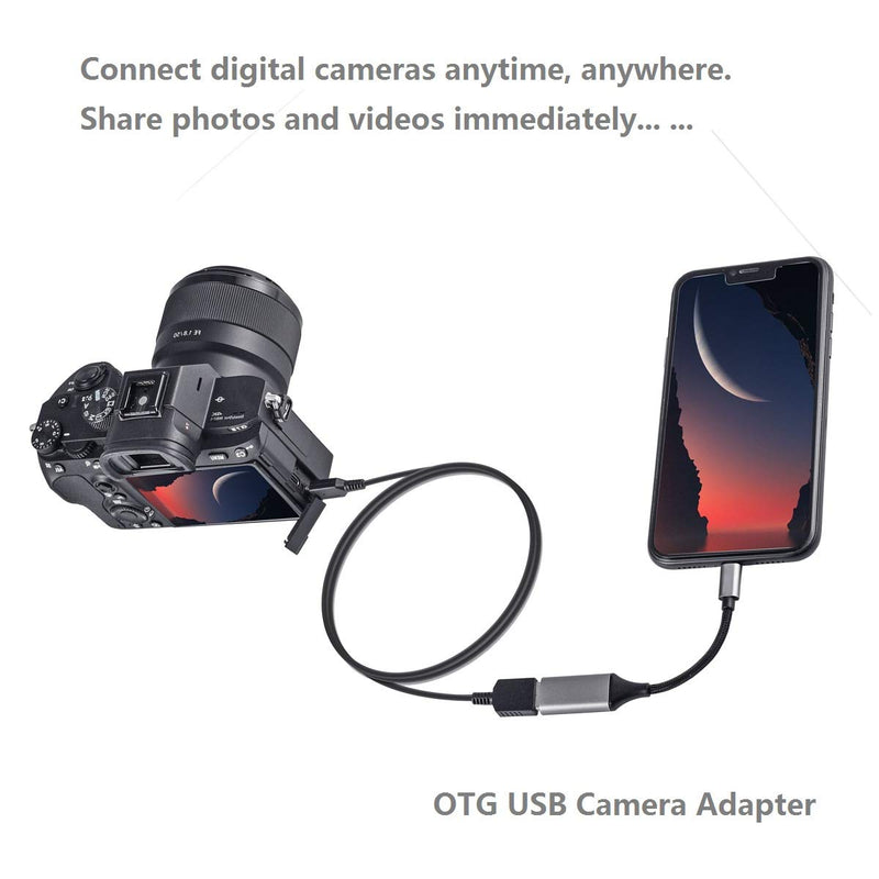 IVSHOWCO USB Camera Adapter for iPhone [Apple MFi Certified], Lightning to USB OTG Cable Adapter Supports USB Flash Drive, Card Reader, Mouse, Keyboard, MIDI...