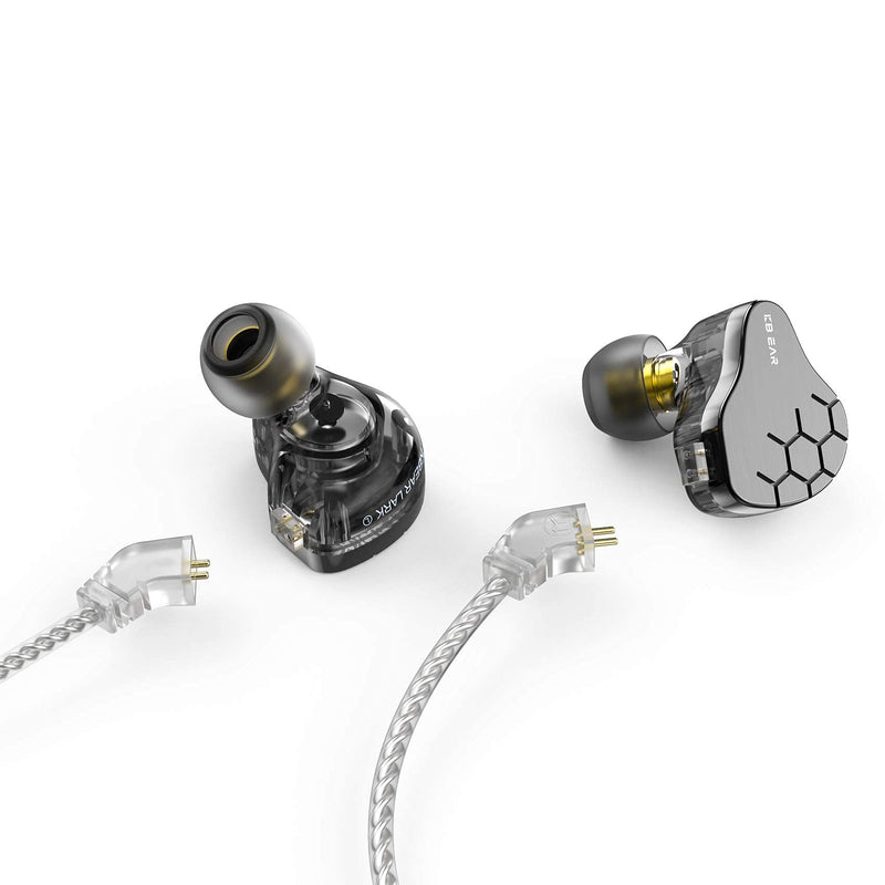 KBEAR Lark in Ear Headphone 1BA 1DD, KINBOOFI Musician HiFi IEM in Ear Monitor with 2 pin Cable for Musician Church (Lark Gray, No Mic)… No Microphone Grey