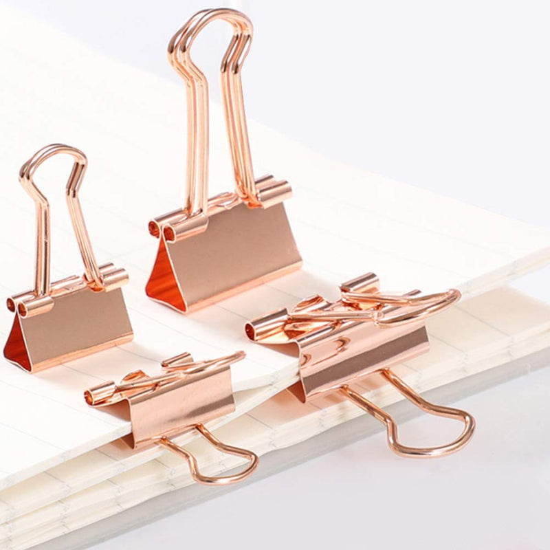 YOTINO Rose Gold Desk Accessory Kit Stapler Bundle,Stapler and Paper Clips,Scissors,Tape Dispenser, with 1000 PCS Rose Gold Staples,22 pcs Binder Clips