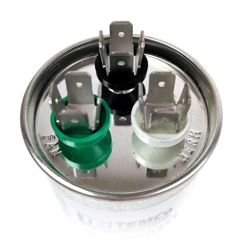 TEMCo 50+5 uf/MFD 440 VAC Volts Round Dual Run Capacitor 50/60 Hz AC Electric - Lot -1 50+5 uf (1 Pack)
