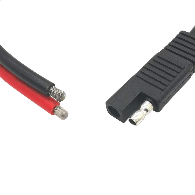AYECEHI SAE Connector Cable SAE Connector Plug 2 Pin SAE Single Plug Quick Connector Disconnect Plug SAE Automotive Extension Cable for for Motorcycle, Car, Tractor - 1ft/30cm (10 AWG-2 Pack) 10 AWG-2 Pack