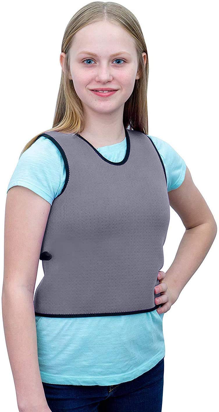 Special Supplies Sensory Compression Vest Deep Pressure Comfort for Autism, Hyperactivity, Mood Processing Disorders, Breathable, Form-Fitting, Kids and Adults (Gray, Small 17x30 inches) Gray Small (Pack of 1)