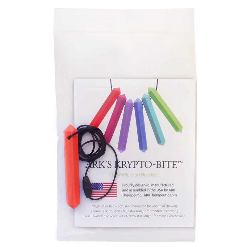 ARK's Krypto-Bite Chewable Gem Necklace Chew Jewelry (Soft, Red)