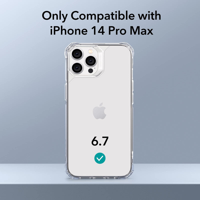 ESR Air Armor Case, Compatible with iPhone 14 Pro Max Case, Military-Grade Drop Protection, Shock-Absorbing Air-Guard Corners, Yellowing Resistant, Hard Acrylic Back, Scratch Resistant, Clear