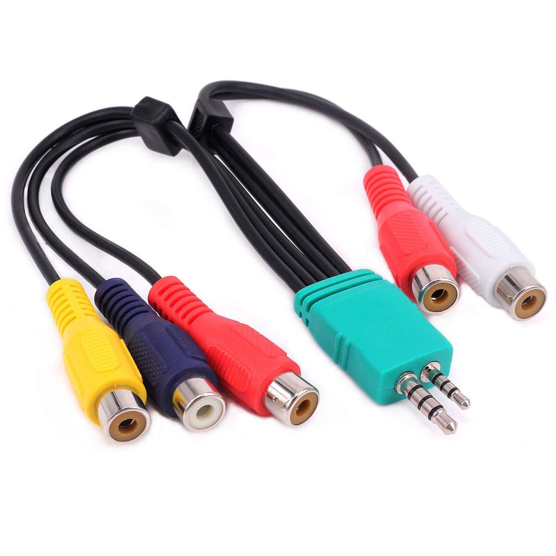 Yeworth Replacement for Samsung TV Component Adapter, 0.3m 3.5mm Male 2.5mm Male to 5RCA Female Plug Audio Video AV Adapter Cable Cord Compatible Samsung LED LCD TV BN39-01154W