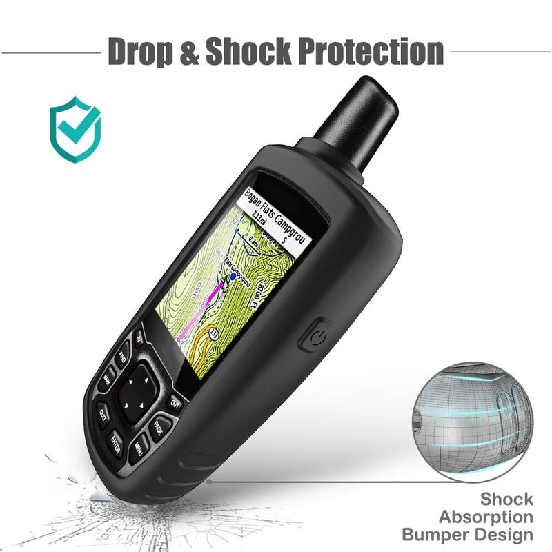 TUSITA Case Compatible with Garmin GPSMAP 62 62s 62st 62sc 62stc 64 64s 64st 64sc 64x 64sx 64csx 65 65s - Silicone Protective Cover Skin - Outdoor Handheld GPS Navigator Accessories