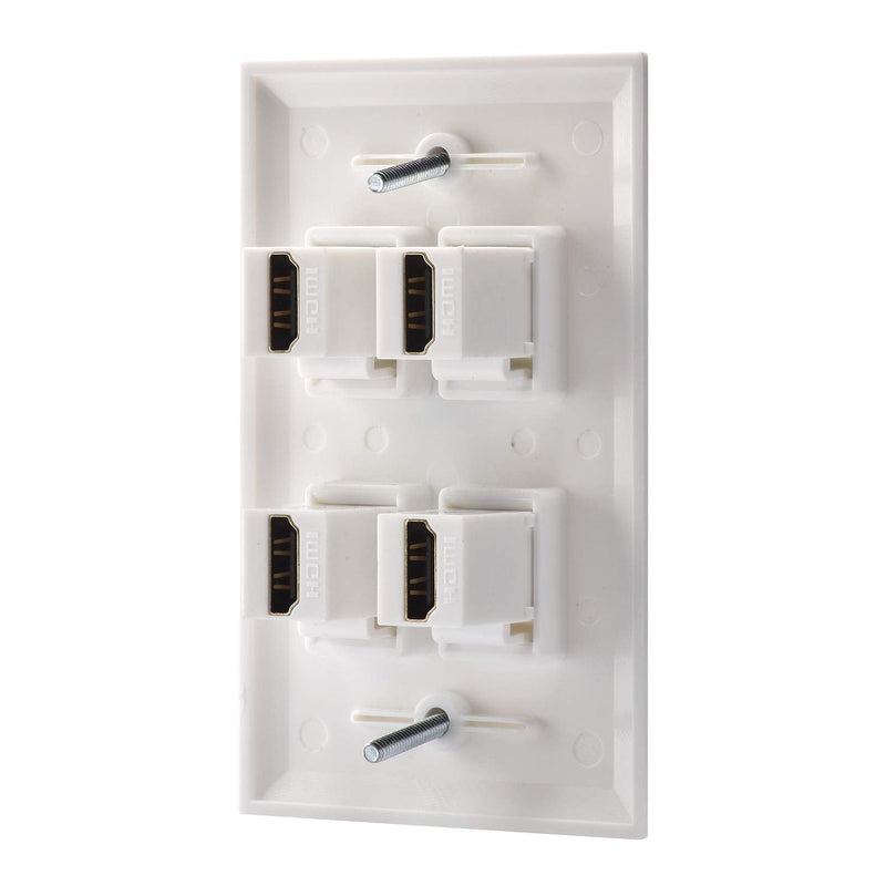 IBL - HDMI Keystone Female to Female Wallplate White (4 Port HDMI) 4 Port HDMI