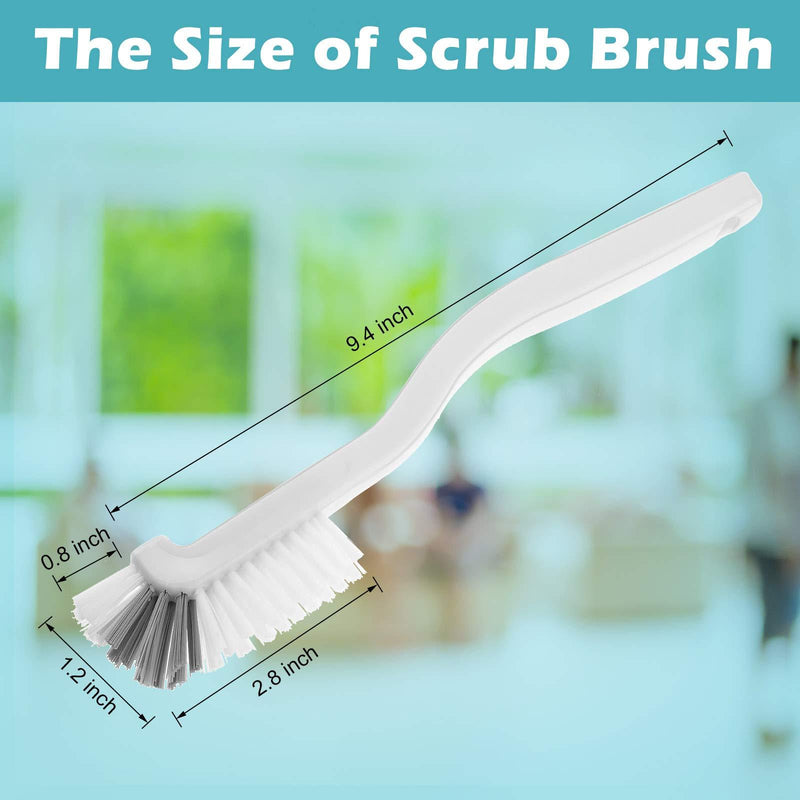 5 Piece Cleaning Dish Scrub Brush Kitchen Sink Bathroom Brushes, Household Pot Pan Dishwasher Edge Corners Grout Deep Cleaning Brush with Stiff Bristles (White and Black) White and Black