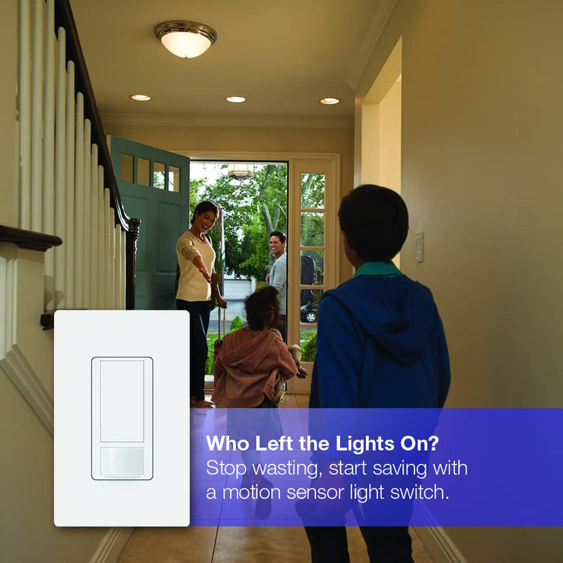 Lutron Maestro Motion Sensor Switch | No Neutral Required, 150W LED, Single Pole | MS-OPS2-AL, Almond 1 Pack