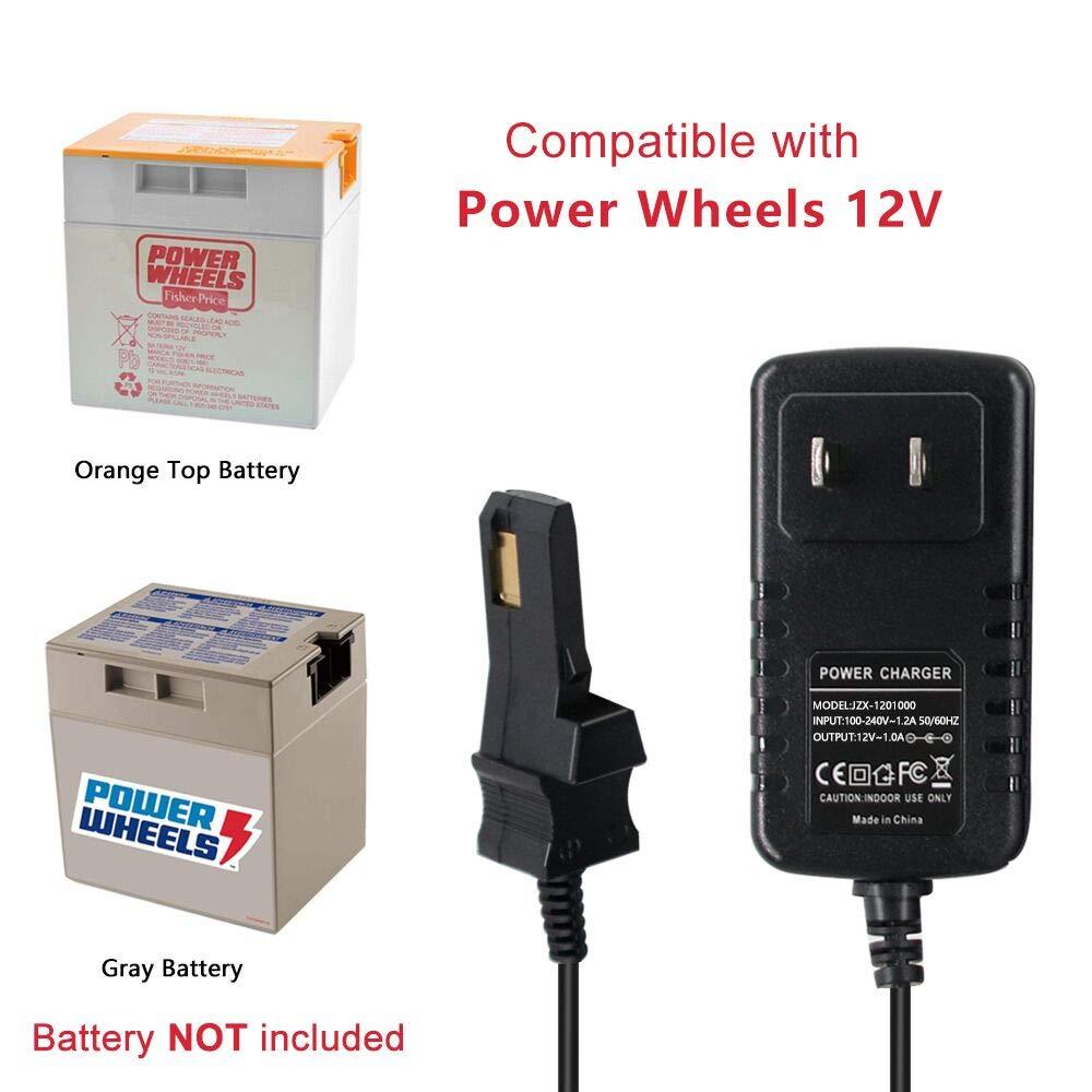 HZPOWEN 12V Charger for Power Wheels Fisher Price Gray Battery and for Orange Top Battery Power Supply Cord