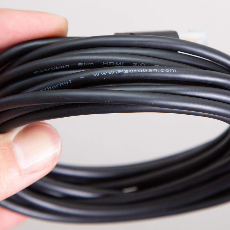 Pacroban Slim HDMI Cable (6ft, Black) 6ft - 2 Pack