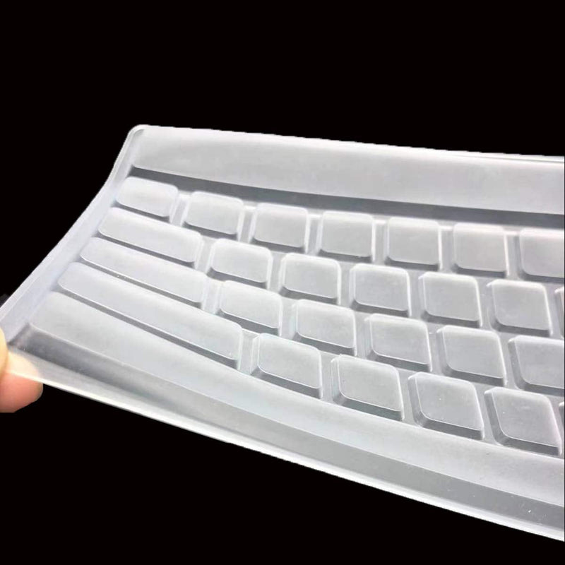 2-Pack Computer Desktop Keyboard Cover Skin for Desktop PC with 104/107 Keys Standard Size Keyboard-Clear