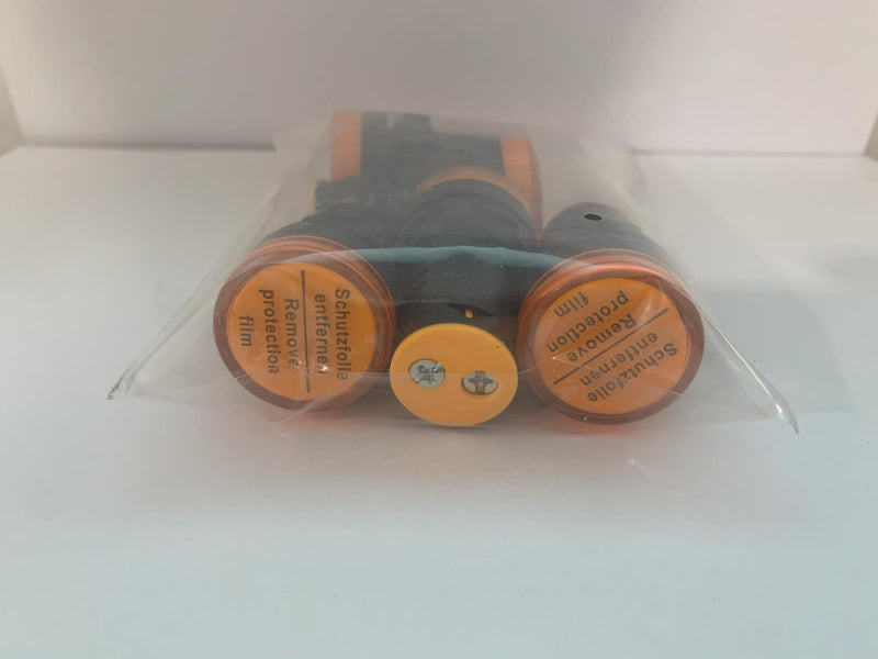 Heschen 22mm LED indicator light AD16-22D/S 220VAC 20mA yellow light color pack of 5
