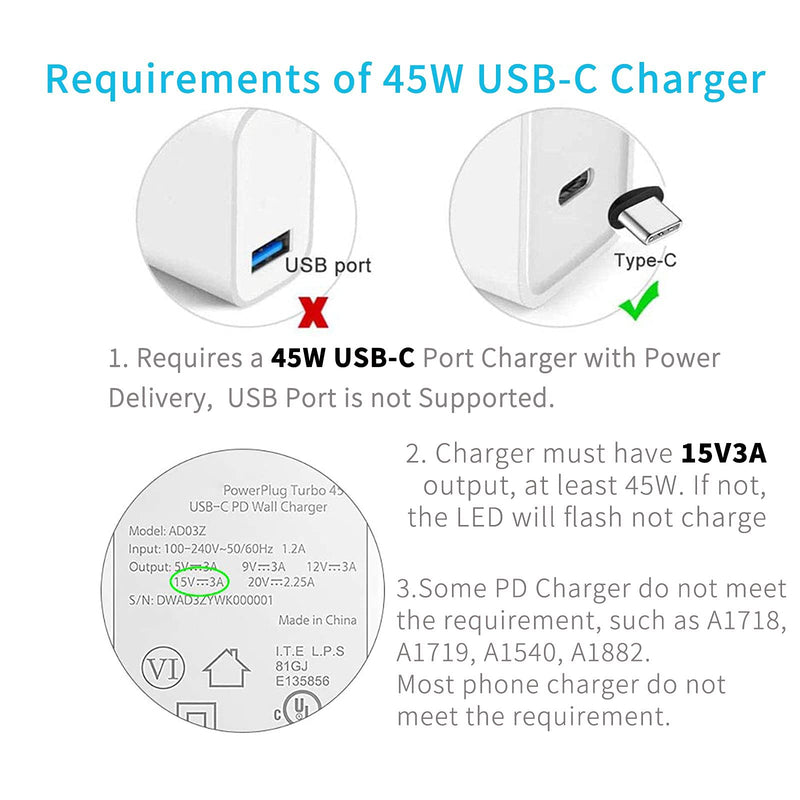 Sisyphy Nylon Braided Surface Connect to USB-C Charging Cable Compatible for Microsoft Surface Pro7 Go2 Pro6 5/4/3 Laptop1/2/3 & Surface Book, Works with 45W 15V3A USBC Charger (Black, 6ft)