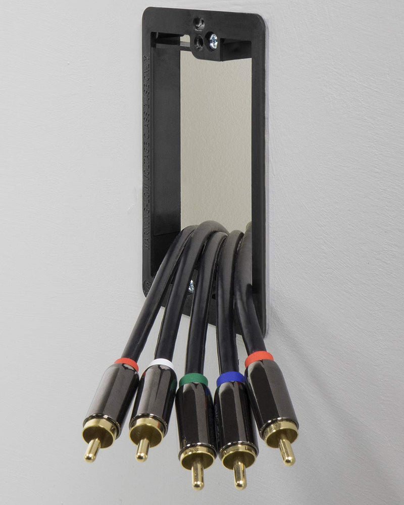 Fosmon (5 Pack) Single Gang Wall Plate, Brush Style Opening Passthrough Cable Plate with Low Voltage Mounting Bracket