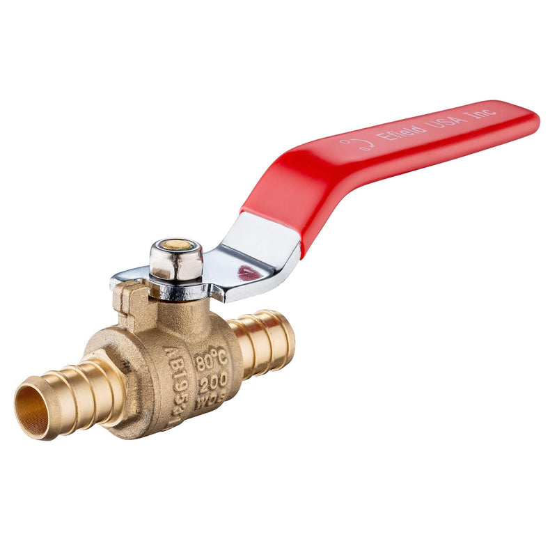 (Pack of 2) EFIELD 1/2 Inch Pex Brass Full Port Shut Off Ball Valve HOT AND COLD, No Lead Brass UPC Certified-2 Pieces